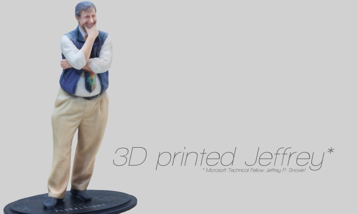 An uncanny likeness of Jeffrey as a 3D printed model