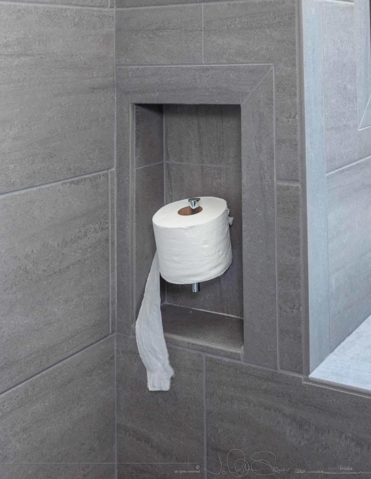 Lowly toilet paper holder - essential nevertheless. April 27th