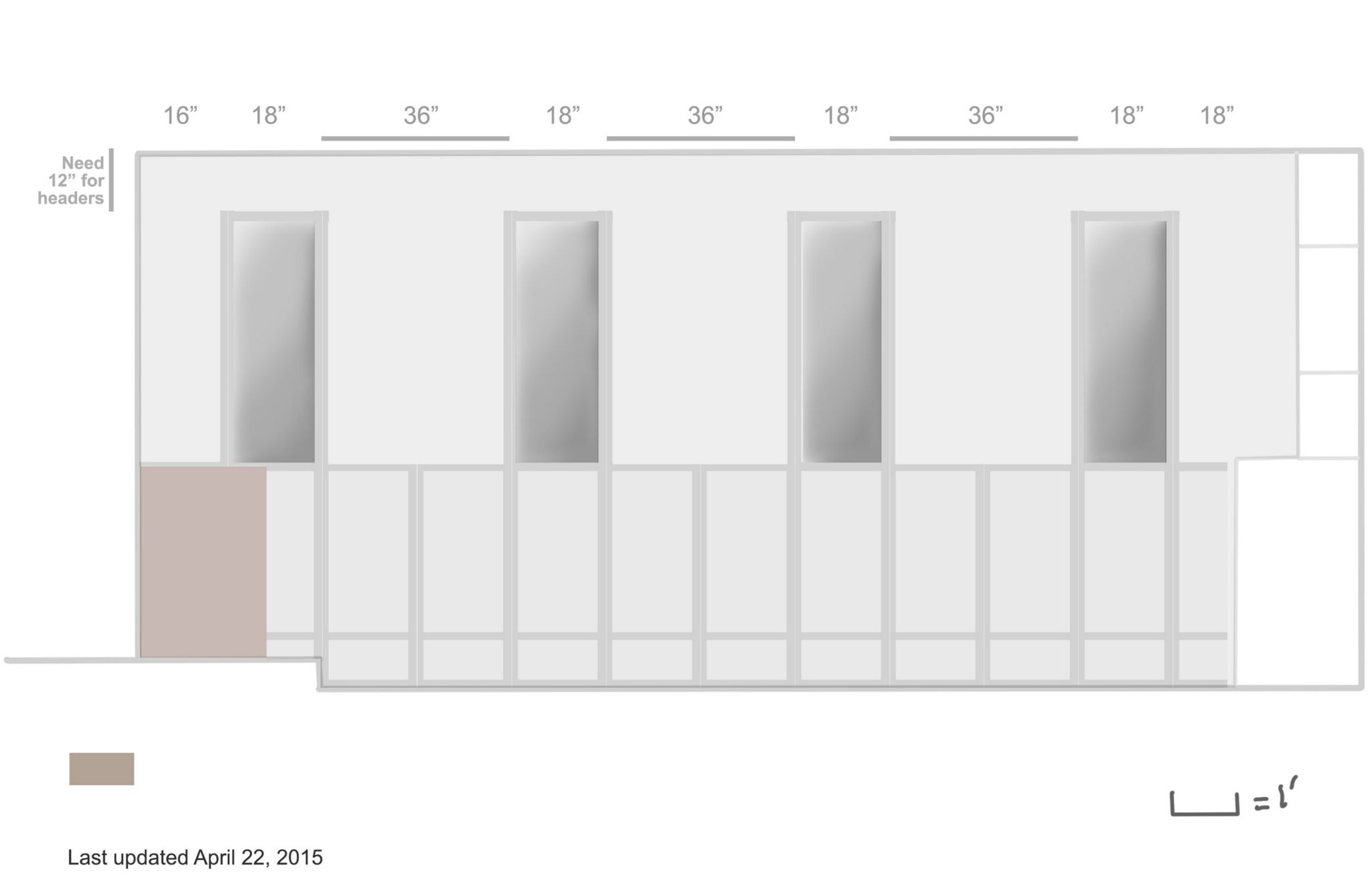 Keep the underlying 18" grid but omt the molding at the top