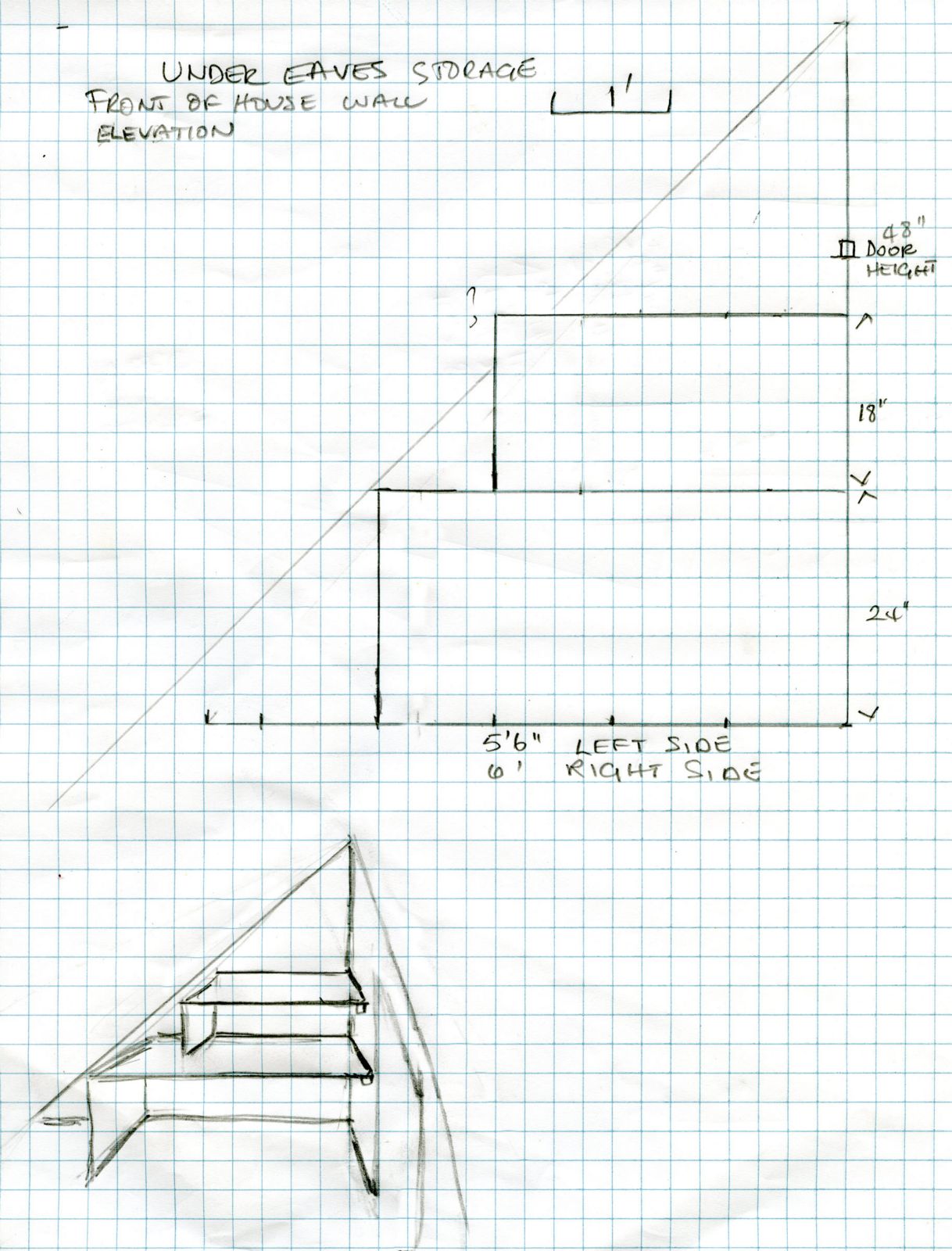 Build simple shelving into the storage space and finish interior (drywall and flooring)