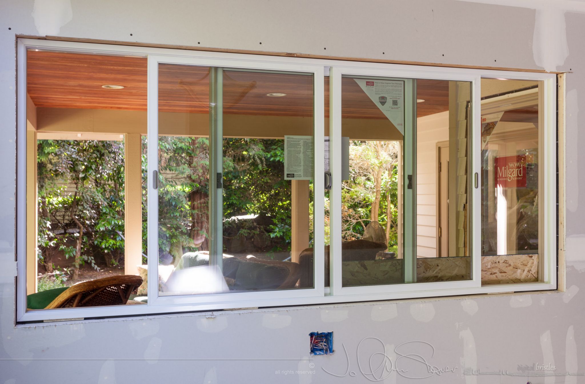 View from the kitchen sink and breakfast area